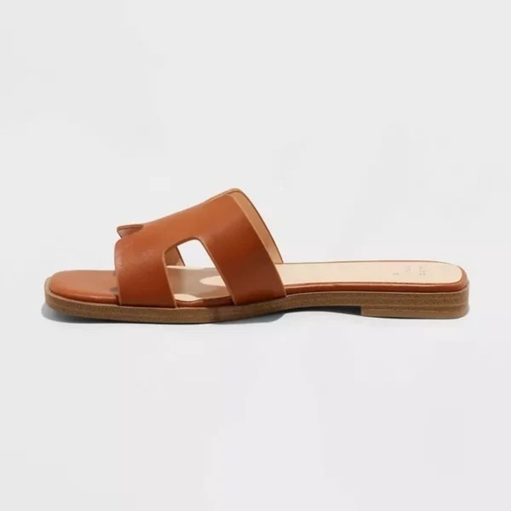 Women's Nina Slide Sandals by A New Day Cognac Size 7.5W New With Tags - Picture 6 of 6